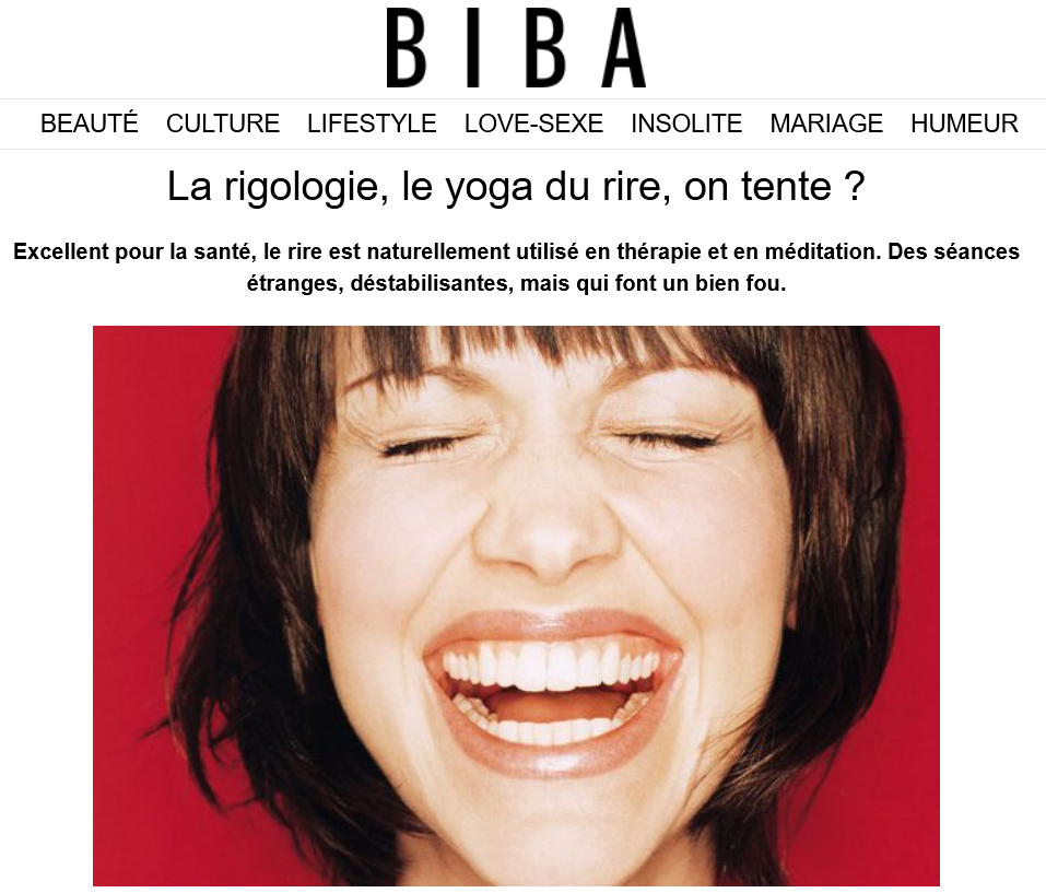 La rigologie, le yoga du rire on tente. Biba. L'Ecole Internationale du Rire